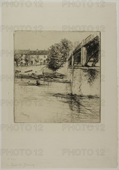 The Bridge at Gournay, from the Side, 1895. Creator: Gustave Leheutre.