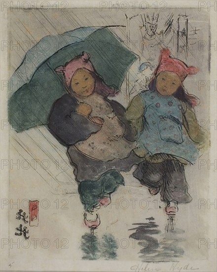 In the Rain, 1898. Creator: Helen Hyde.