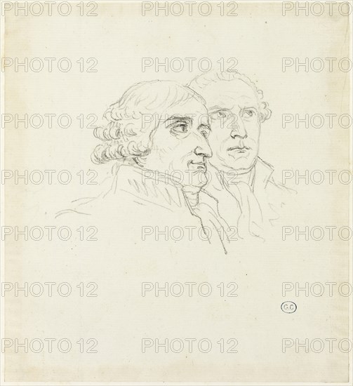 Studies for Distribution of Eagles: The Archi-Chancelier, Cambacérés and the Archi-Tres..., c. 1810. Creator: Jacques-Louis David.