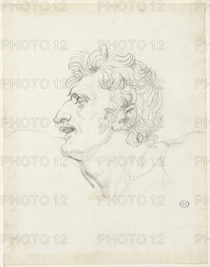 Head of a Man, Left Profile, c. 1810. Creator: Jacques-Louis David.