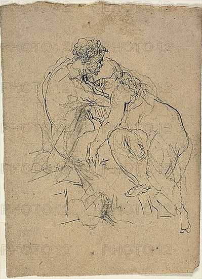 Seated Couple Embracing, n.d. Creator: Jean-Baptiste Carpeaux.