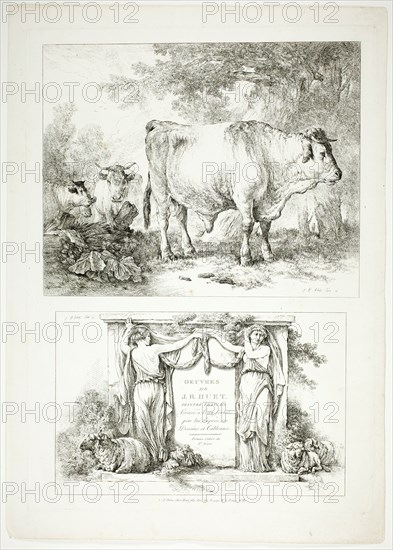 Plate One of 38 from Oeuvres de J. B. Huet, 1796–99. Creator: Jean Baptiste Marie Huet.