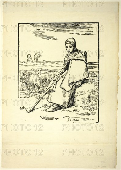 The Shepherdess, 1863. Creator: Jean Francois Millet.