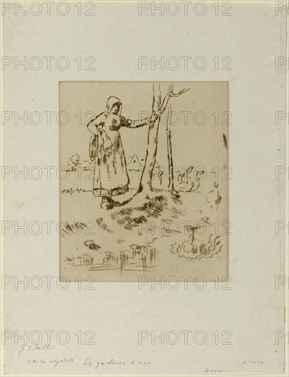 A Girl Minding Geese, 1855–56. Creator: Jean Francois Millet.