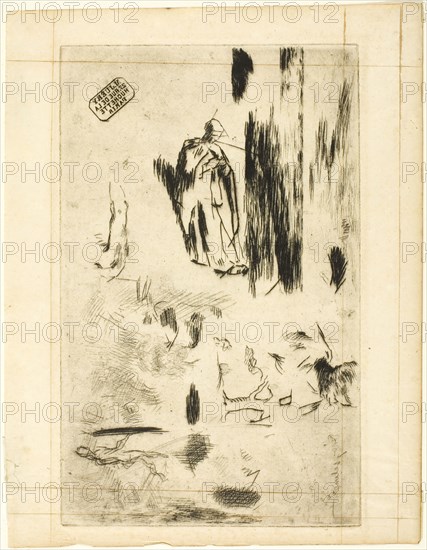 Various Sketches, c. 1847. Creator: Jean Francois Millet.