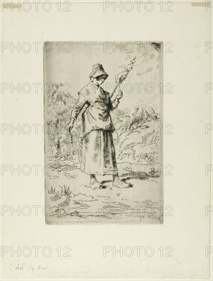 The Spinner, 1868–69. Creator: Jean Francois Millet.