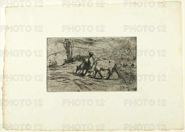 The Two Cows, c. 1847. Creator: Jean Francois Millet.