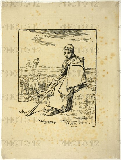 The Shepherdess, 1863. Creator: Jean Francois Millet.