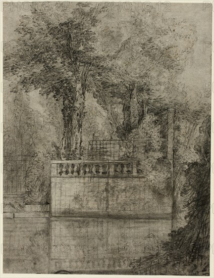 Lattice Work and Reflecting Pool at Arcueil, 1744/47. Creator: Jean-Baptiste Oudry.