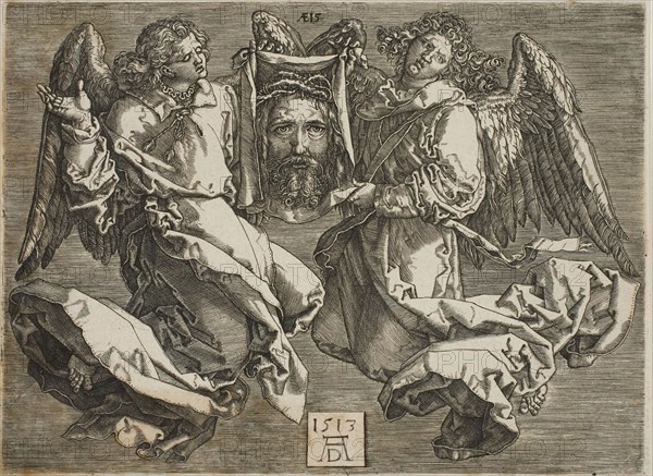 Sudarium Displayed by Two Angels, c. 1568. Creator: Jan Wierix.