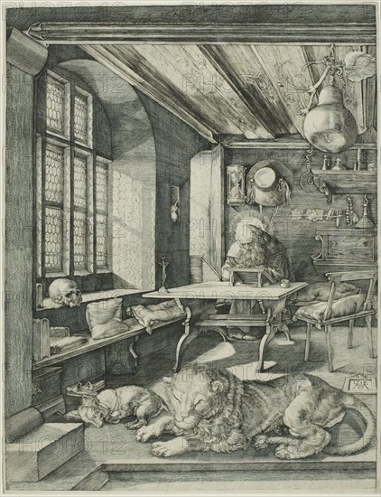 Saint Jerome in His Study, c. 1566. Creator: Jan Wierix.