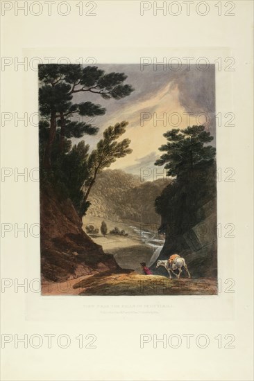 View Near the Schuylkill Falls, Pennsylvania, plate five of the first number of Picture..., 1819/21. Creator: John Hill.