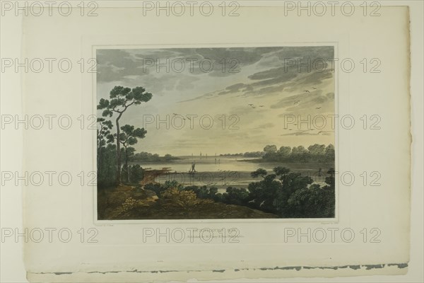 Lynnhaven Bay, plate one of the second number of Picturesque Views of American Scenery, 1819/21. Creator: John Hill.