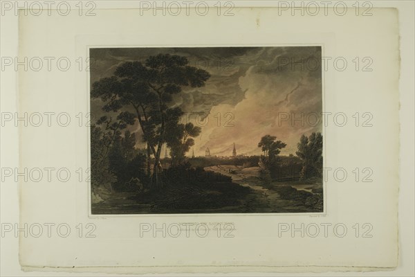 Burning of Savannah, plate four of the second number of Picturesque Views of American S..., 1819/21. Creator: John Hill.