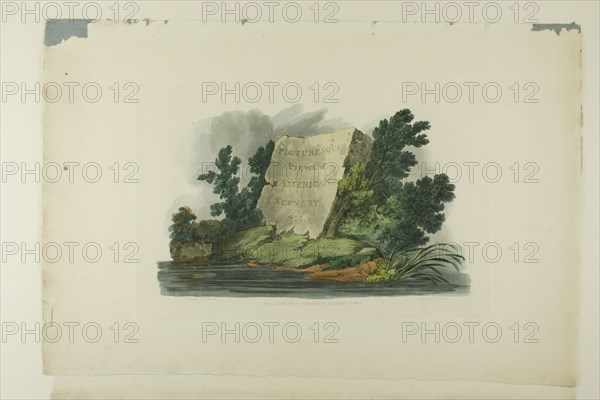 Title Page , Vignette, and plate one of the first number of Picturesque Views of Americ..., 1819/21. Creator: John Hill.