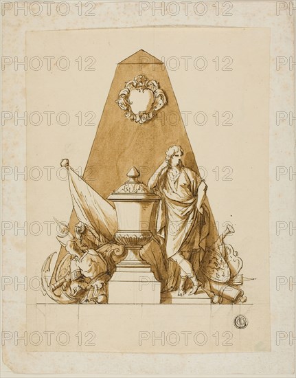 Unexecuted Design for the Monument to the First Duke of Marlborough, c. 1733. Creators: John Michael Rysbrack, Sir James Thornhill.