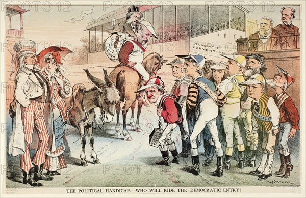 The Political Handicap, from Puck, n.d. Creator: Joseph Keppler.