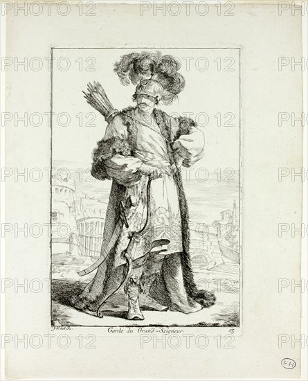 Garde du Grand Seigneur, plate thirteen from Caravanne du Sultan à la Mecque, 1748. Creator: Joseph-Marie Vien the Elder.