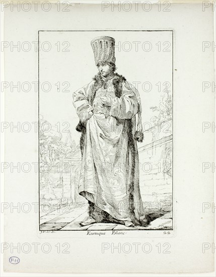 Eunuque Blanc, plate 22 from Caravanne du Sultan à la Mecque, 1748. Creator: Joseph-Marie Vien the Elder.