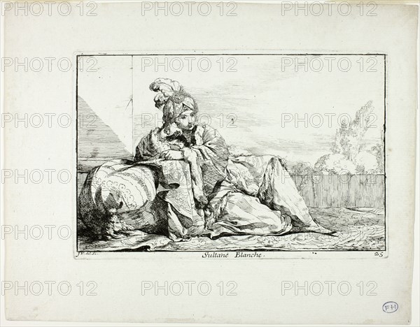 Sultane Blanche, plate 25 from Caravanne du Sultan à la Mecque, 1748. Creator: Joseph-Marie Vien the Elder.