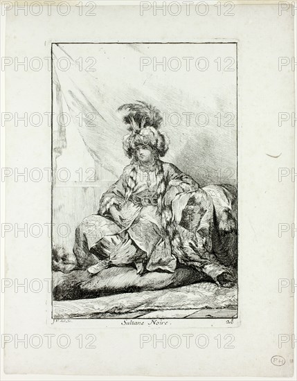 Sultane Noire, plate 28 from Caravanne du Sultan à la Mecque, 1748. Creator: Joseph-Marie Vien the Elder.