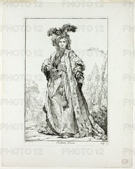 Sultane Reine, plate 29 from Caravanne du Sultan à la Mecque, 1748. Creator: Joseph-Marie Vien the Elder.