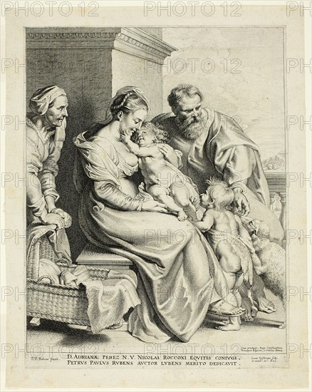 The Holy Family with Saint Elisabeth and the Infant John the Baptist, 1620. Creator: Lucas Vorsterman.