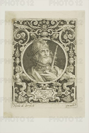 Hector of Troy, plate one from The Nine Worthies, 1594, reworked second state. Creator: Nicolaes de Bruyn.