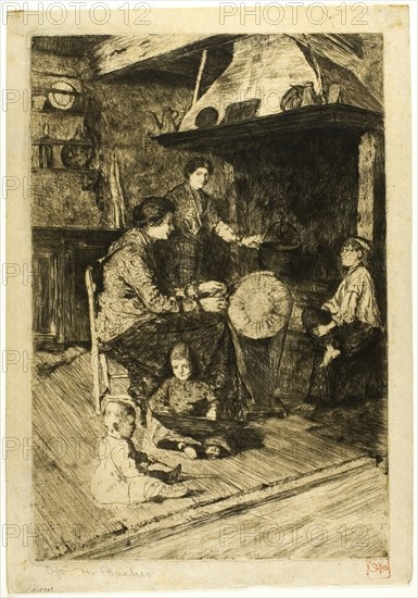 The Lace Maker, 1880/ 1882. Creator: Otto Henry Bacher.