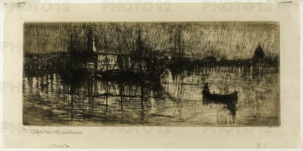 Rainy Night, 1880/ 1882. Creator: Otto Henry Bacher.