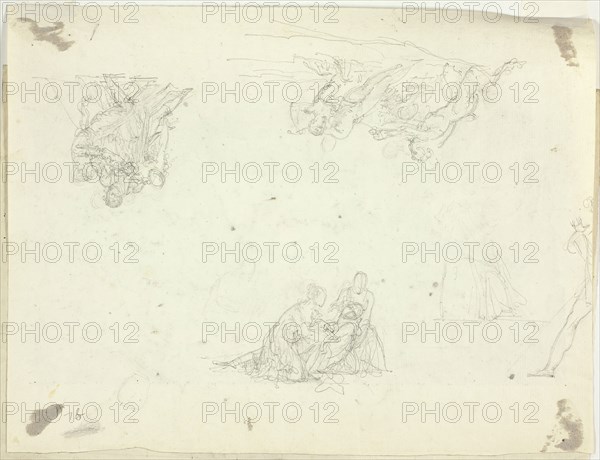 Sheet of Sketches: Groups of Figures, n.d. Creator: Pierre Antoine Mongin.