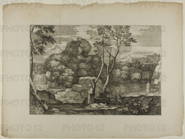 Landscape with a Dead Man and Two Priests, 1668–71. Creator: Sébastien Bourdon.