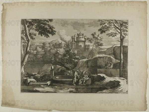 View of a City (Christ with the Good Samaritan at the Well), 17th century. Creator: Sébastien Bourdon.