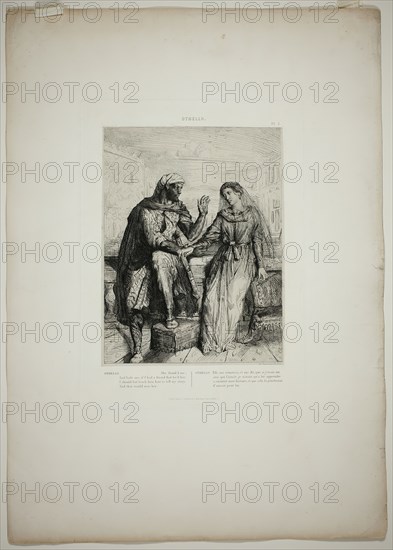 She Thank'd Me, plate two from Othello, 1844. Creator: Theodore Chasseriau.