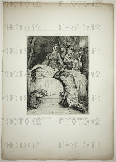 Oh! Oh! Oh!, plate fourteen from Othello, 1844. Creator: Theodore Chasseriau.