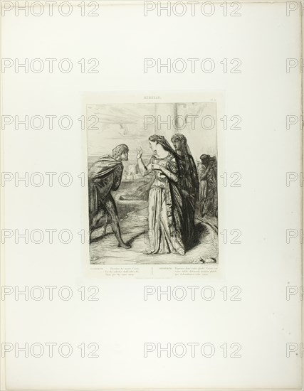 Therefore be Merry, Cassio, plate six from Othello, 1844. Creator: Theodore Chasseriau.