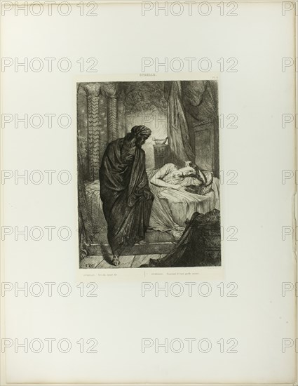 Yet She Must Die, plate eleven from Othello, 1844. Creator: Theodore Chasseriau.