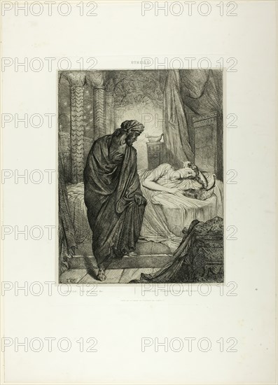 Yet She Must Die, plate eleven from Othello, 1844. Creator: Theodore Chasseriau.