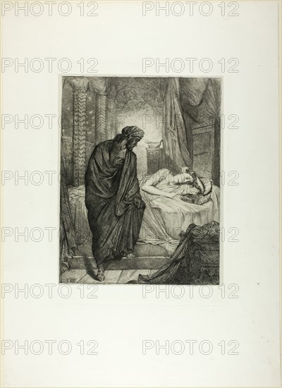 Yet She Must Die, plate eleven from Othello, 1844. Creator: Theodore Chasseriau.