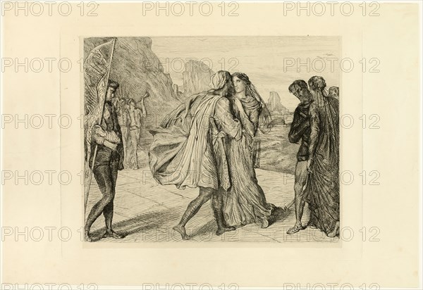 O My Fair Warrior!, plate five from Othello, 1844. Creator: Theodore Chasseriau.