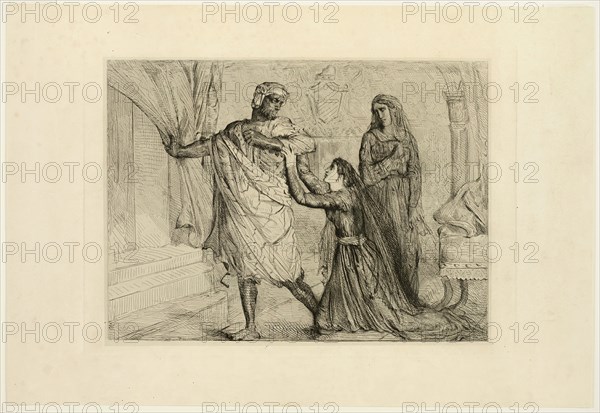 Away!, plate seven from Othello, 1844. Creator: Theodore Chasseriau.