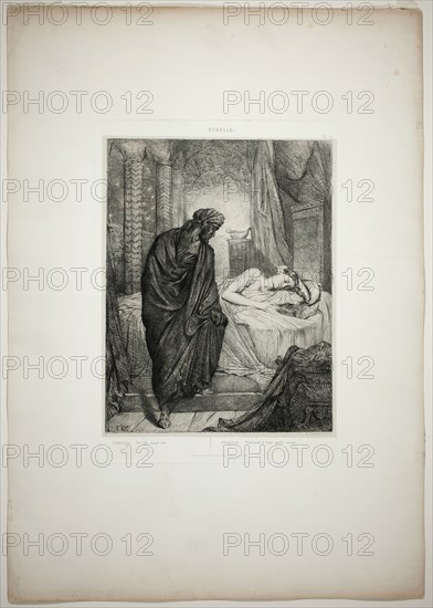 Yet She Must Die, plate eleven from Othello, 1844. Creator: Theodore Chasseriau.