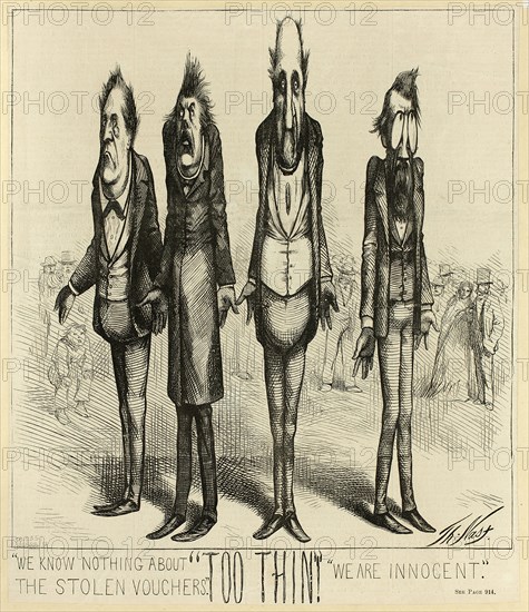 We Know Nothing about the Stolen Vouchers, 1871. Creator: Thomas Nast.