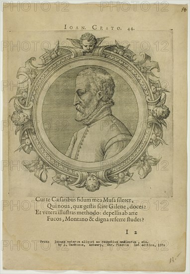Portrait of Joan Crato, published 1574. Creators: Unknown, Johannes Sambucus.