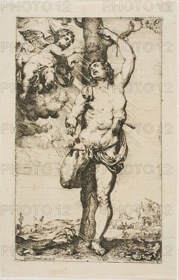 Saint Sebastian Crowned by an Angel, n.d. Creator: Willem Panneels.