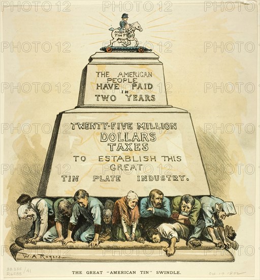 The Great American Tin Swindle, published October 19, 1892. Creator: William Allen Rogers.