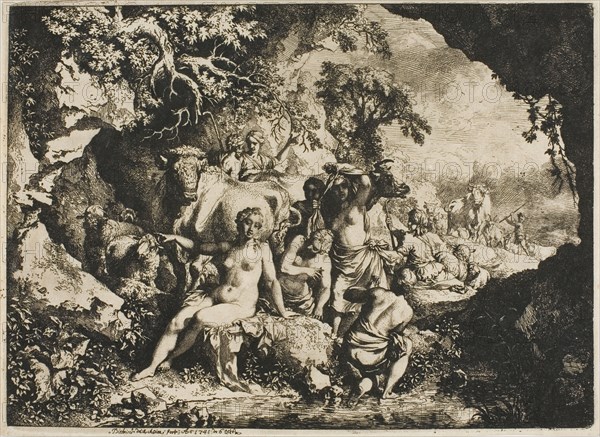 Nymphs Bathing Near a Cave, 1741. Creator: Christian Wilhelm Ernst Dietrich.