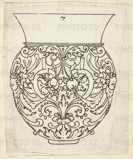 Plate 7, from XX Stuck zum (ornamental designs for goblets and beakers), 1601. Creator: Master AP.