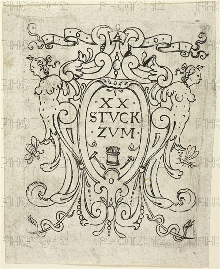 Title page, from XX Stuck zum (ornamental designs for goblets and beakers), 1601. Creator: Master AP.