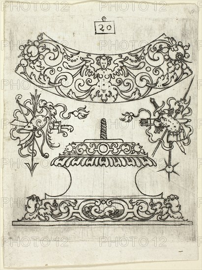 Plate 20, from XX Stuck zum (ornamental designs for goblets and beakers), 1601. Creator: Master AP.